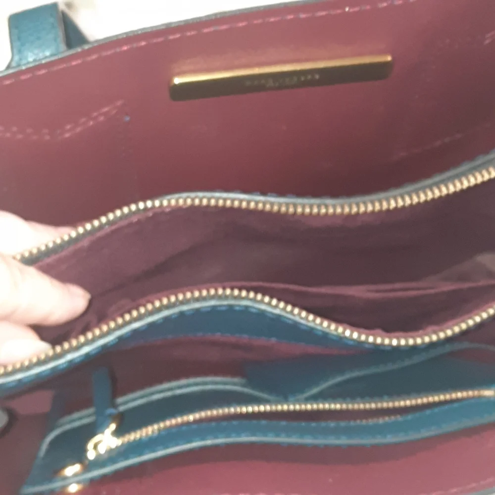 MARC JACOBS Editor Leather Tote Bag Blue Sea Navy Red Everyday Versatile Classic - Picture 13 of 16